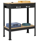 VidaXL Werkbanken met lade Zwart 81 x 41 x 145 cm Bewerkt hout