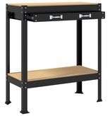VidaXL Werkbanken met lade Zwart 81 x 41 x 145 cm Bewerkt hout
