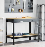VidaXL Werkbanken met lade Zwart 81 x 41 x 145 cm Bewerkt hout