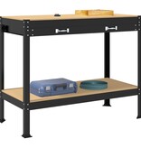 VidaXL Werkbanken met lade Zwart 81 x 41 x 145 cm Bewerkt hout