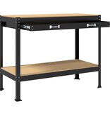VidaXL Werkbanken met lade Zwart 81 x 41 x 145 cm Bewerkt hout
