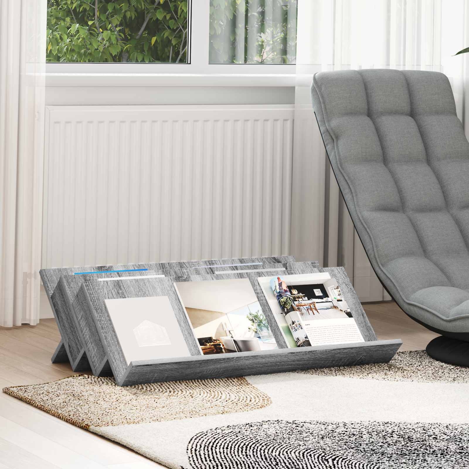 VidaXL Bijzetkast Grijs Sonoma 90 x 57,5 x 42 cm Bewerkt hout