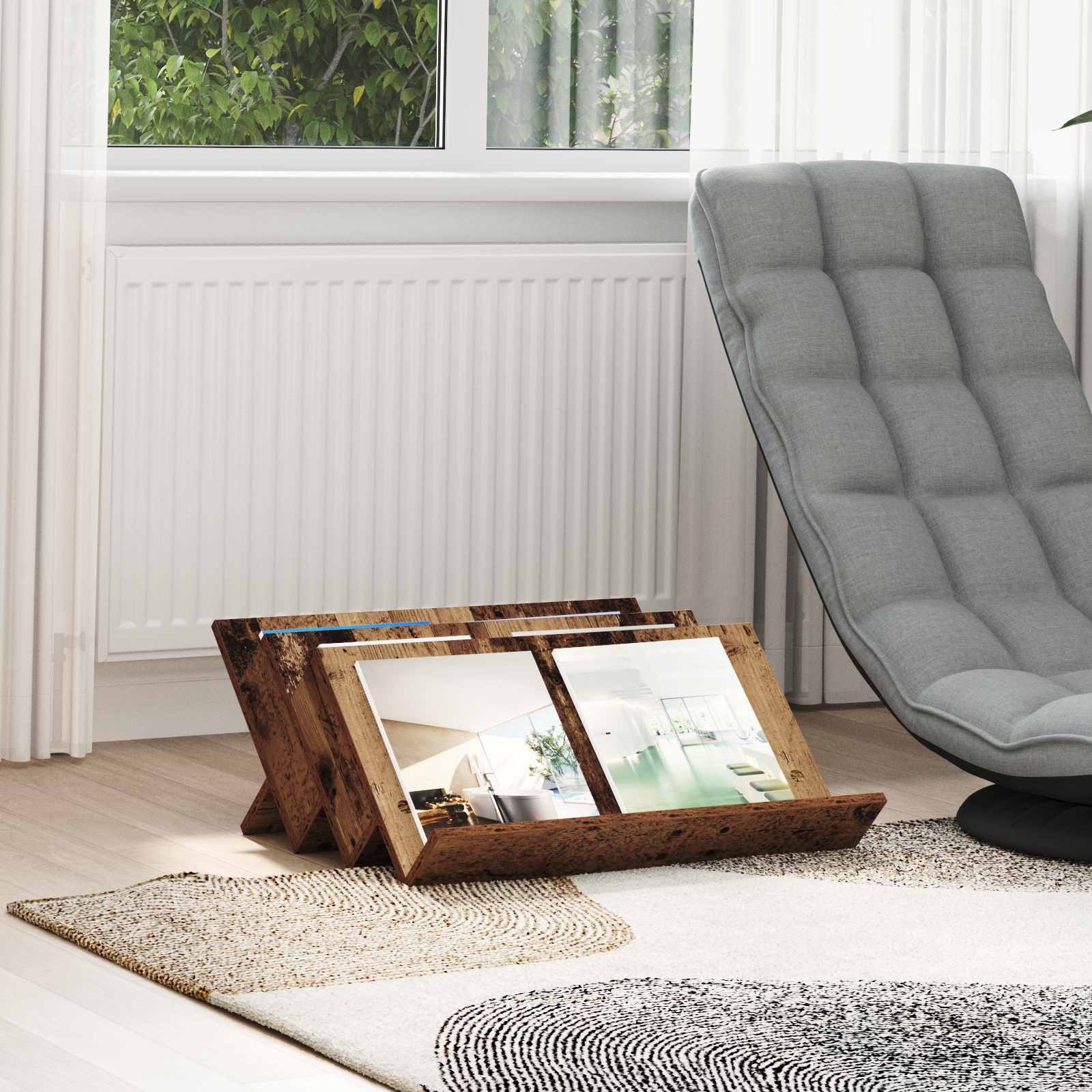 VidaXL Bijzetkast met plank Oudhout 65 x 57,5 x 42 cm Bewerkt hout