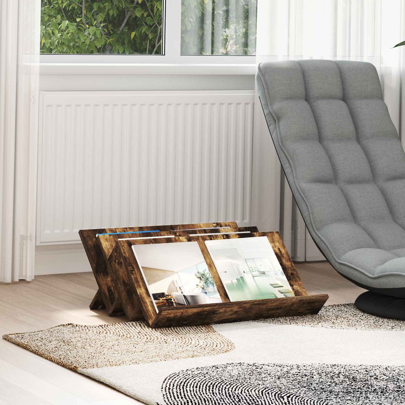 VidaXL Bijzetkast Gerookt eiken 65 x 57,5 x 42 cm Bewerkt hout