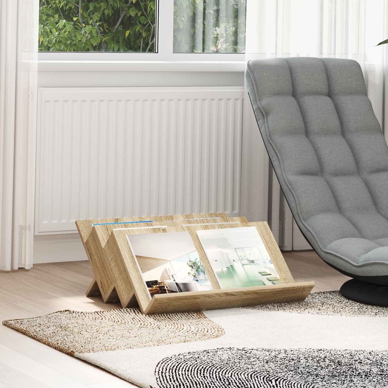 VidaXL Bijzetkast Sonoma Eiken 65 x 57,5 x 42 cm Bewerkt hout