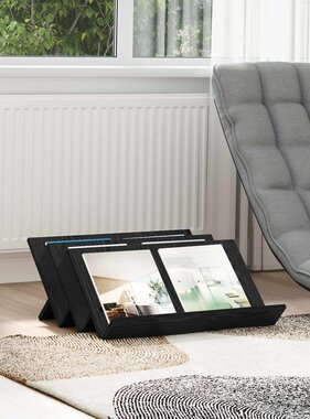 VidaXL Bijzetkast met plank Zwart Eiken 65 x 57,5 x 42 cm Bewerkt hout