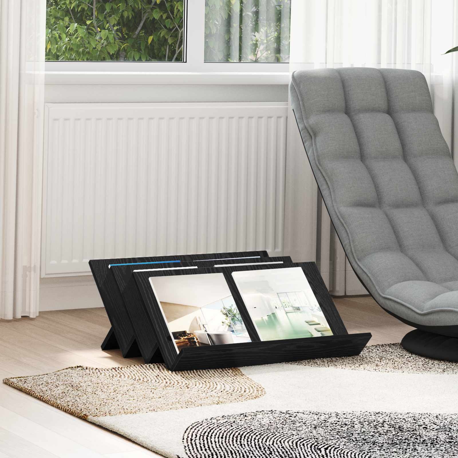 VidaXL Bijzetkast met plank Zwart Eiken 65 x 57,5 x 42 cm Bewerkt hout