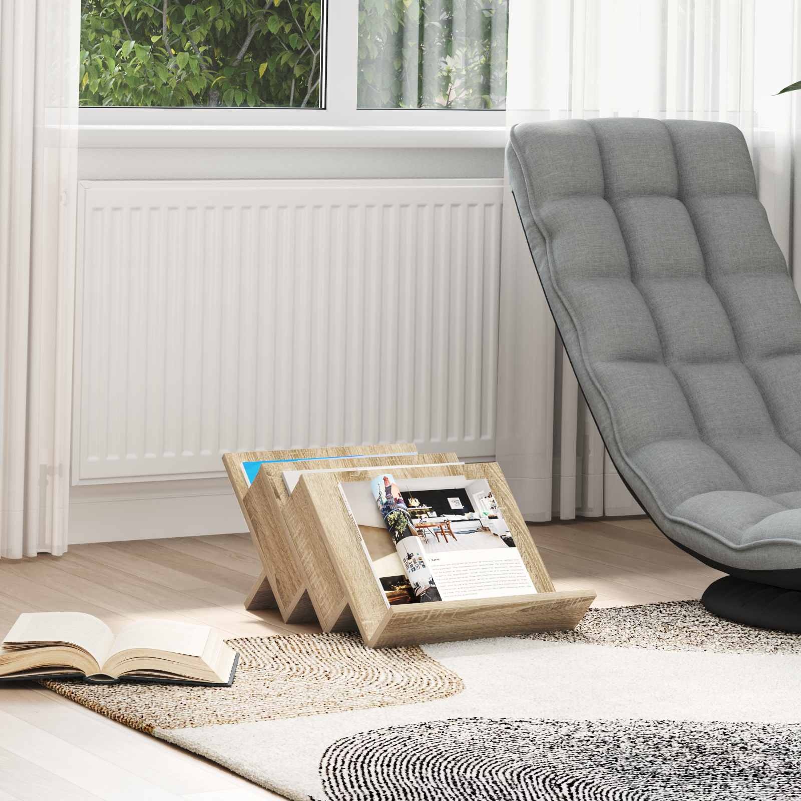 VidaXL Bijzetkast Sonoma Eiken 57,5 x 40 x 42 cm Bewerkt hout