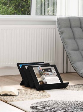 VidaXL Bijzetkast met plank Zwart Eiken 57,5 x 40 x 42 cm Bewerkt hout