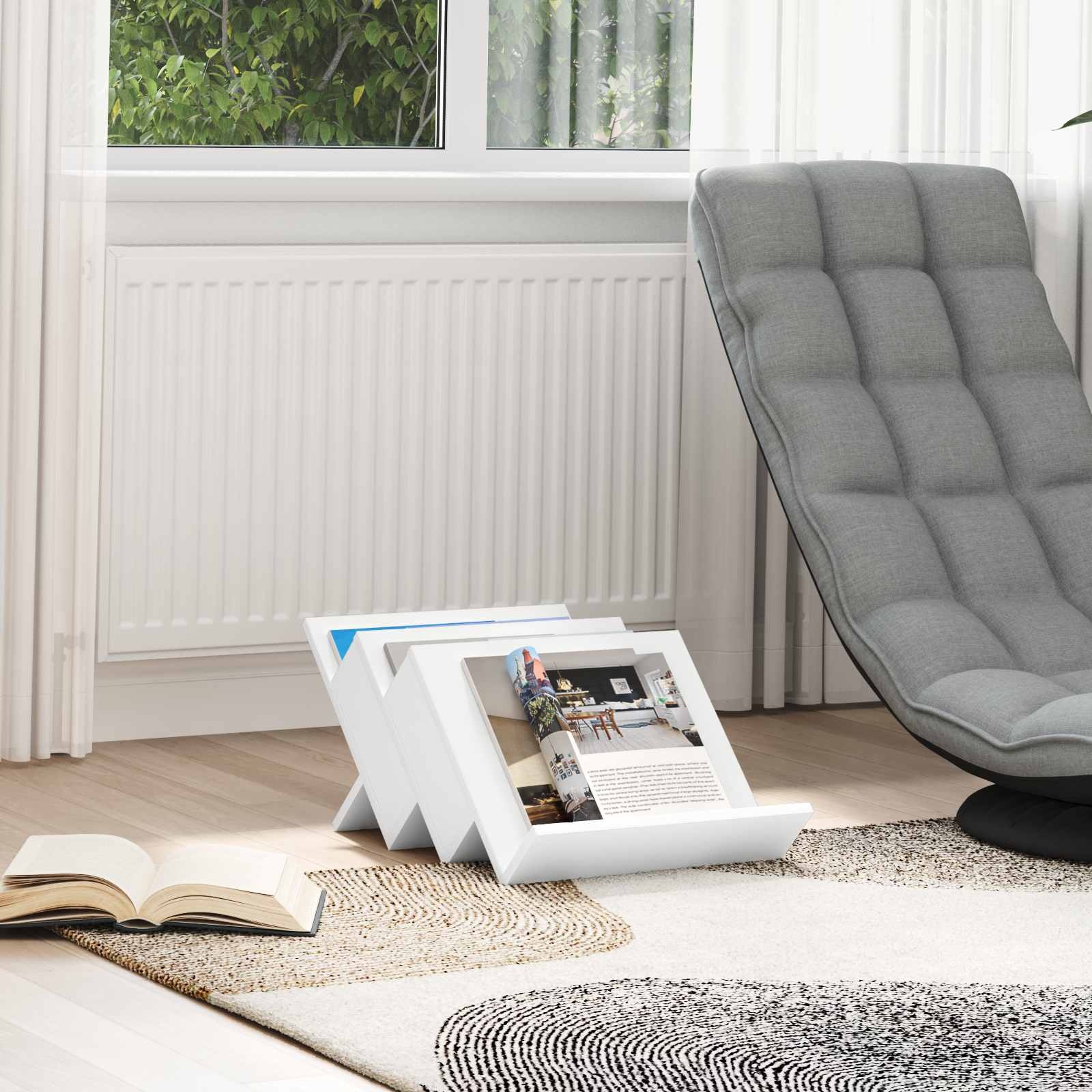 VidaXL Bijzetkast met plank Wit 57,5 x 40 x 42 cm Bewerkt hout