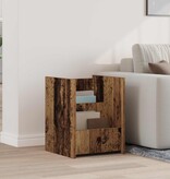 VidaXL Bijzettafel met plank Oudhout 35 x 35 x 45 cm Bewerkt hout