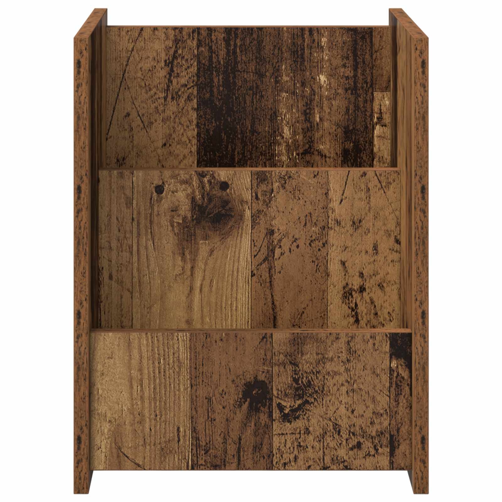 VidaXL Bijzettafel met plank Oudhout 35 x 35 x 45 cm Bewerkt hout