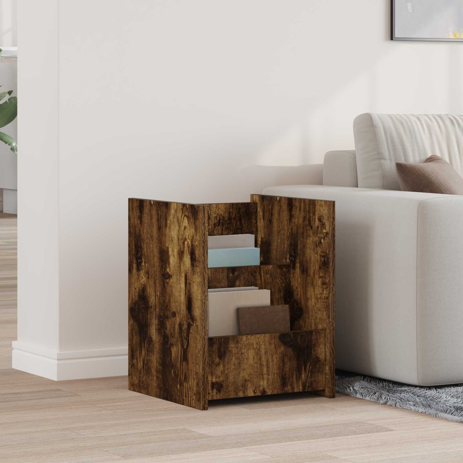 VidaXL Bijzettafel Gerookt eiken 35 x 35 x 45 cm Bewerkt hout