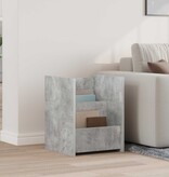 VidaXL Bijzettafel met plank Beton Grijs 35 x 35 x 45 cm Bewerkt hout