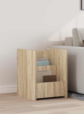 VidaXL Bijzettafel met plank Sonoma Eiken 35 x 35 x 45 cm Bewerkt hout