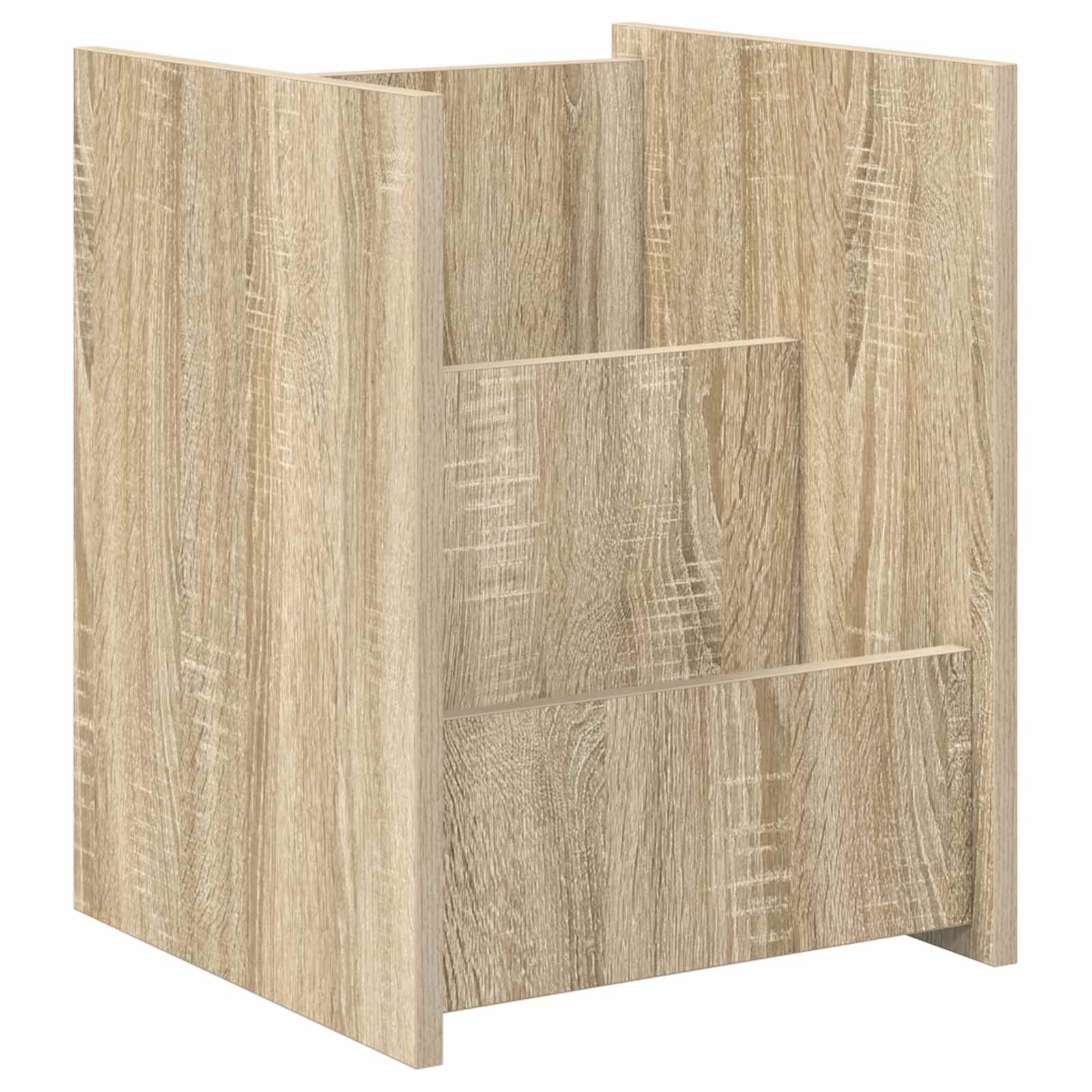 VidaXL Bijzettafel met plank Sonoma Eiken 35 x 35 x 45 cm Bewerkt hout