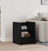 VidaXL Bijzettafel met plank Zwart Eiken 35 x 35 x 45 cm Bewerkt hout