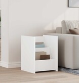 VidaXL Bijzettafel met plank Wit 35 x 35 x 45 cm Bewerkt hout