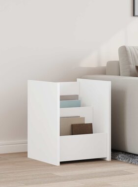 VidaXL Bijzettafel met plank Wit 35 x 35 x 45 cm Bewerkt hout