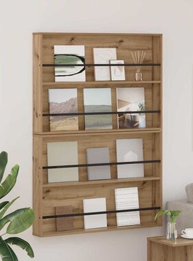 VidaXL Tijdschrift Rek met plank 2 pcs Artisan Eiken 100 x 12 x 70 cm