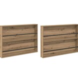VidaXL Tijdschrift Rek met plank 2 pcs Artisan Eiken 100 x 12 x 70 cm