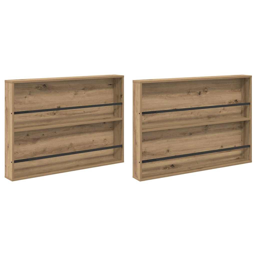 VidaXL Tijdschrift Rek met plank 2 pcs Artisan Eiken 100 x 12 x 70 cm