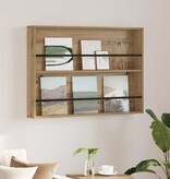 VidaXL Tijdschrift Rek Artisan Eiken 100 x 12 x 70 cm Bewerkt hout