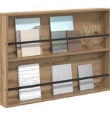 VidaXL Tijdschrift Rek Artisan Eiken 100 x 12 x 70 cm Bewerkt hout