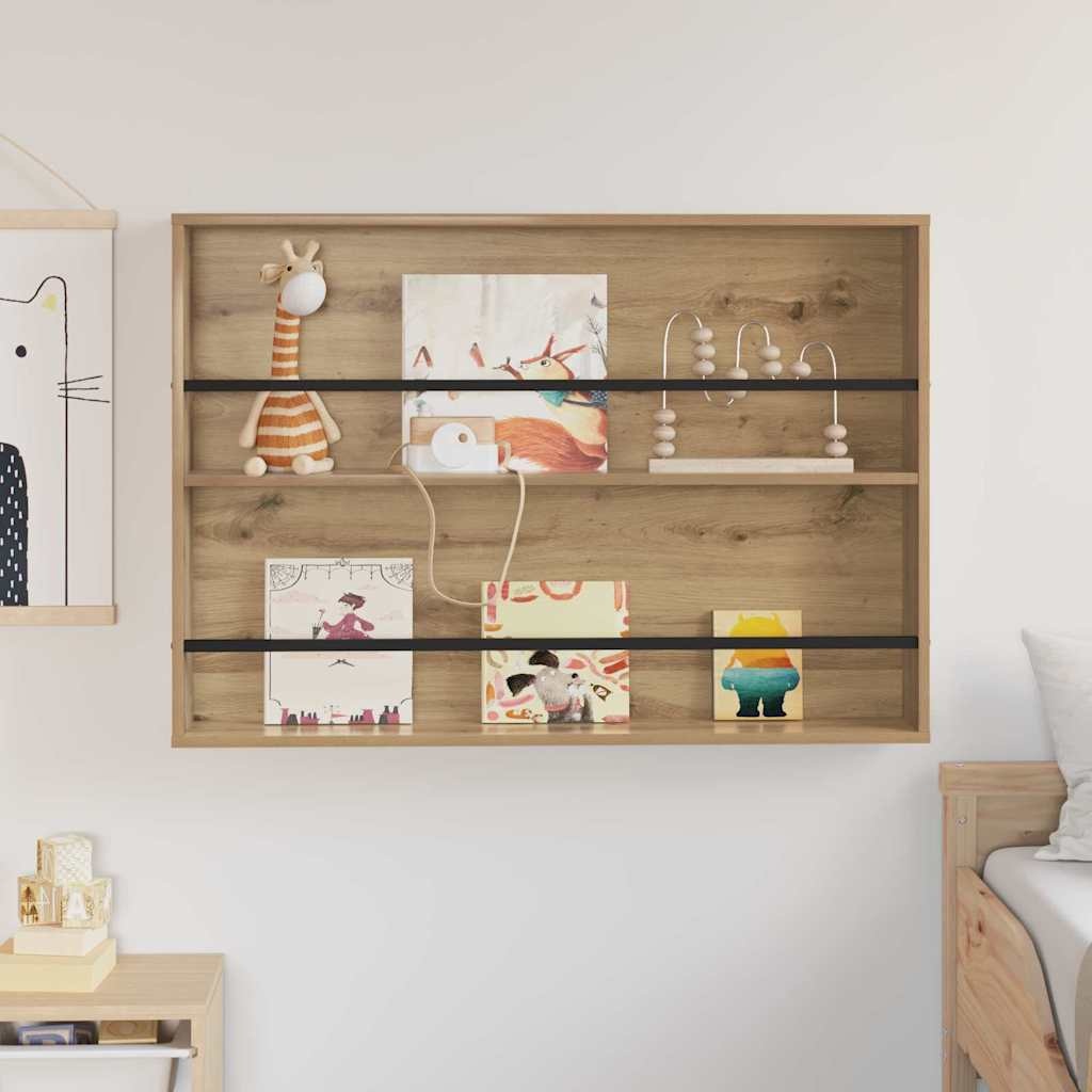 VidaXL Tijdschrift Rek Artisan Eiken 100 x 12 x 70 cm Bewerkt hout