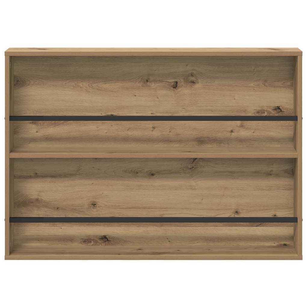VidaXL Tijdschrift Rek Artisan Eiken 100 x 12 x 70 cm Bewerkt hout