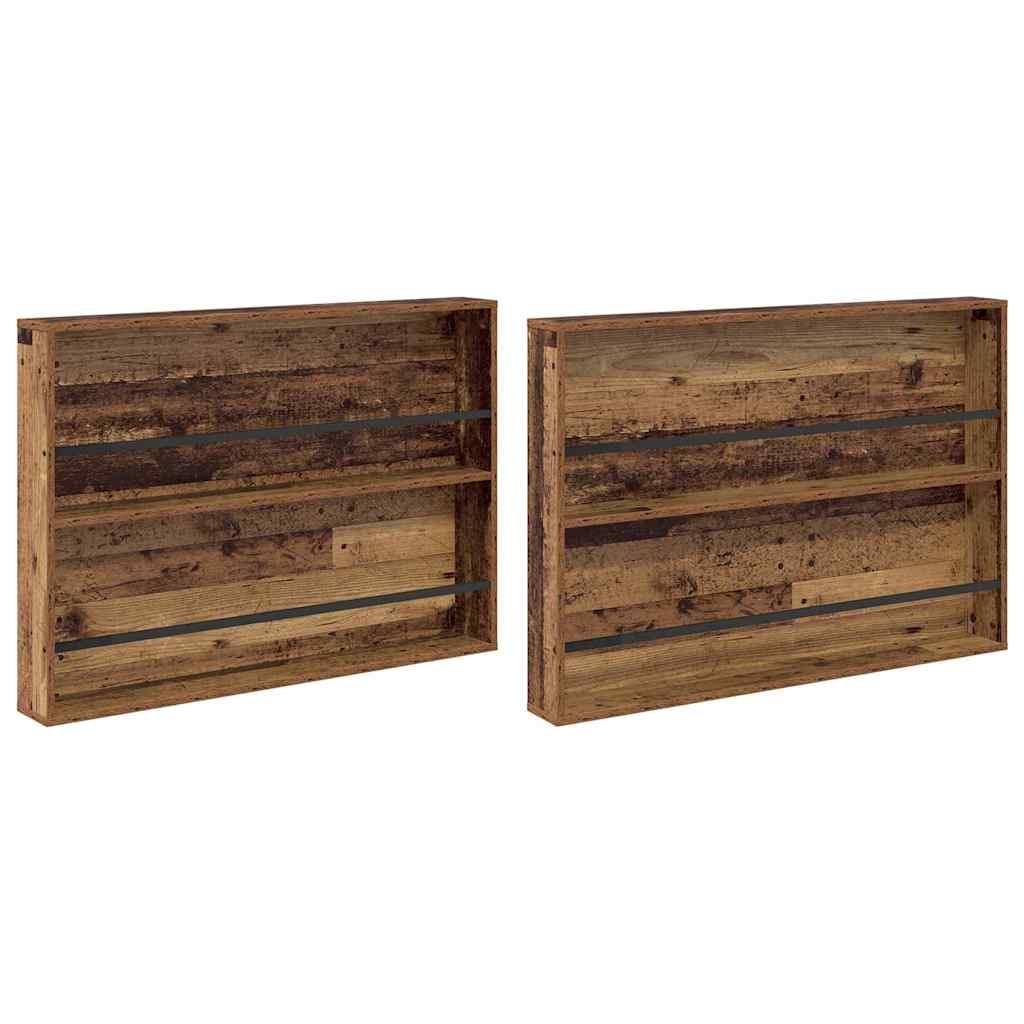 VidaXL Tijdschrift Rek 2 pcs Oudhout 100 x 12 x 70 cm Bewerkt hout