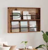 VidaXL Tijdschrift Rek met plank Oudhout 100 x 12 x 70 cm Bewerkt hout