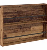 VidaXL Tijdschrift Rek met plank Oudhout 100 x 12 x 70 cm Bewerkt hout
