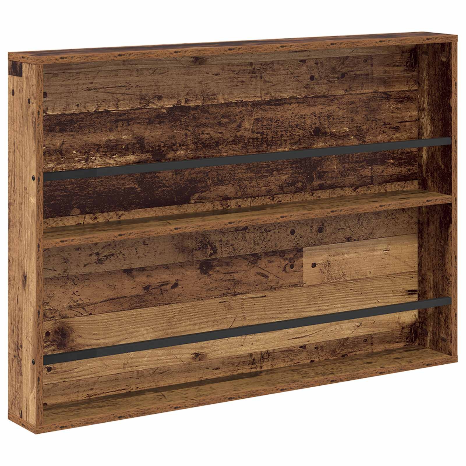 VidaXL Tijdschrift Rek met plank Oudhout 100 x 12 x 70 cm Bewerkt hout