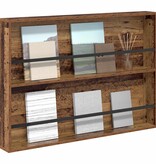 VidaXL Tijdschrift Rek met plank Oudhout 100 x 12 x 70 cm Bewerkt hout