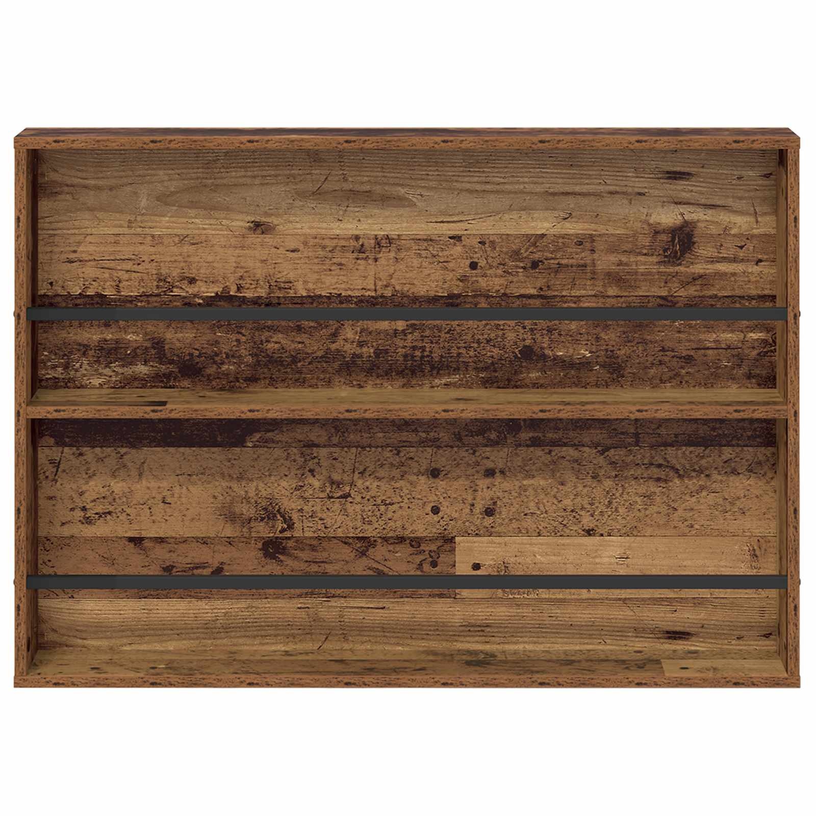 VidaXL Tijdschrift Rek met plank Oudhout 100 x 12 x 70 cm Bewerkt hout