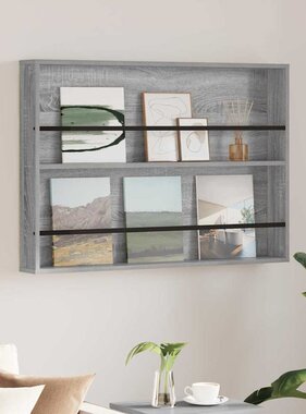 VidaXL Tijdschrift Rek Grijs Sonoma 100 x 12 x 70 cm Bewerkt hout