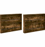 VidaXL Tijdschrift Rek met plank 2 pcs Gerookt eiken 100 x 12 x 70 cm