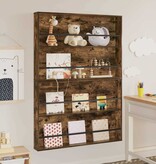 VidaXL Tijdschrift Rek met plank 2 pcs Gerookt eiken 100 x 12 x 70 cm