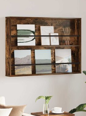 VidaXL Tijdschrift Rek Gerookt eiken 100 x 12 x 70 cm Bewerkt hout