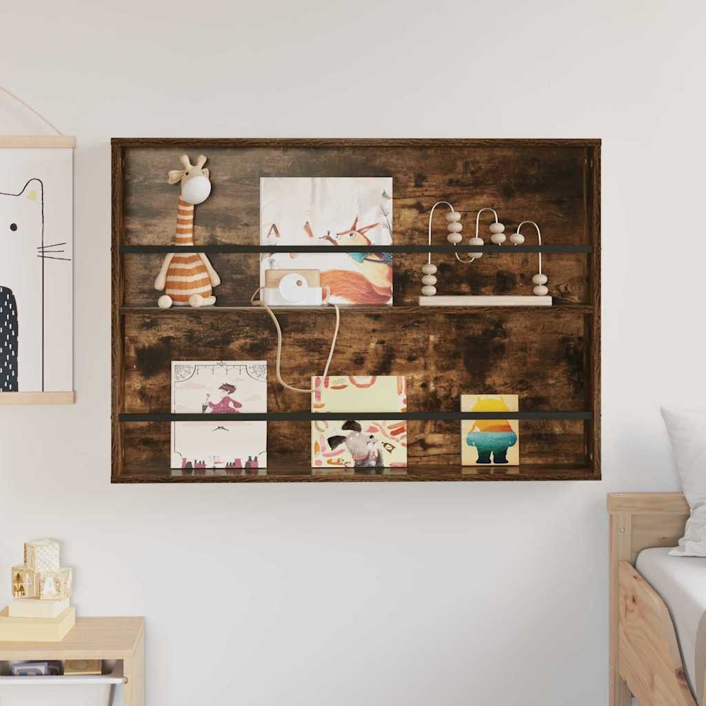 VidaXL Tijdschrift Rek Gerookt eiken 100 x 12 x 70 cm Bewerkt hout