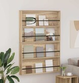 VidaXL Tijdschrift Rek met plank 2 pcs Sonoma Eiken 100 x 12 x 70 cm