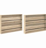 VidaXL Tijdschrift Rek met plank 2 pcs Sonoma Eiken 100 x 12 x 70 cm