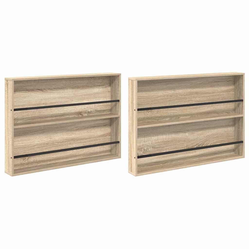 VidaXL Tijdschrift Rek met plank 2 pcs Sonoma Eiken 100 x 12 x 70 cm