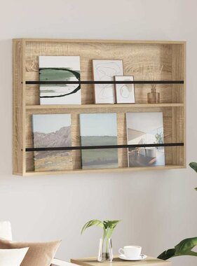 VidaXL Tijdschrift Rek Sonoma Eiken 100 x 12 x 70 cm Bewerkt hout