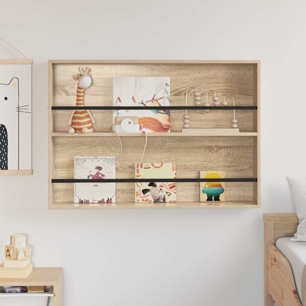 VidaXL Tijdschrift Rek Sonoma Eiken 100 x 12 x 70 cm Bewerkt hout