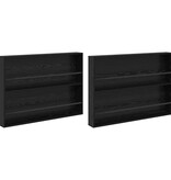 VidaXL Tijdschrift Rek 2 pcs Zwart Eiken 100 x 12 x 70 cm Bewerkt hout