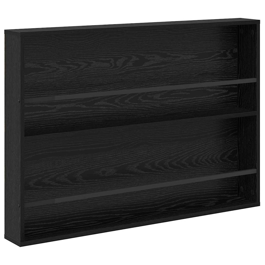 VidaXL Tijdschrift Rek 2 pcs Zwart Eiken 100 x 12 x 70 cm Bewerkt hout