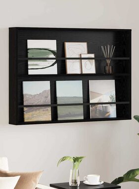 VidaXL Tijdschrift Rek Zwart Eiken 100 x 12 x 70 cm Bewerkt hout