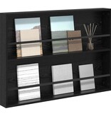 VidaXL Tijdschrift Rek Zwart Eiken 100 x 12 x 70 cm Bewerkt hout